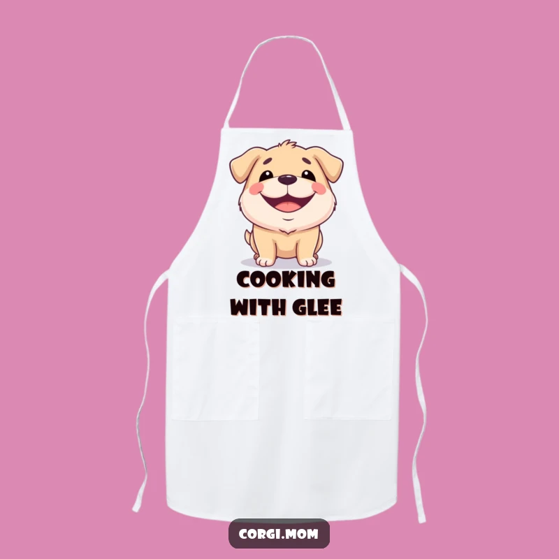 Funny Squat Dog Grin Apron: Cook with Canine Charm!