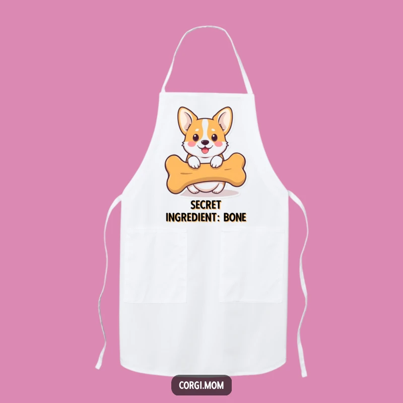 Funny Kawaii Corgi Bone Apron: Kitchen Peek-a-Boo Gift