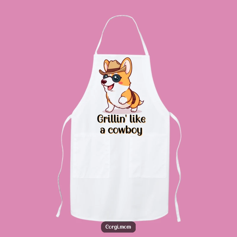 Funny Kawaii Corgi Cowboy Apron - Proud Dog Chef Gift