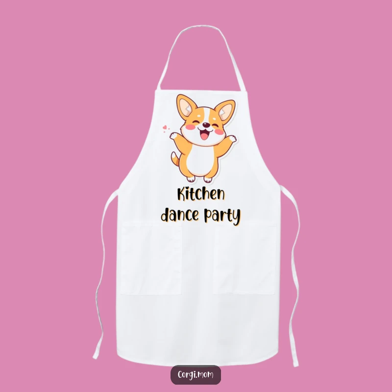 Funny Kawaii Corgi Wiggle Apron - Joyful Dog Chef Gift