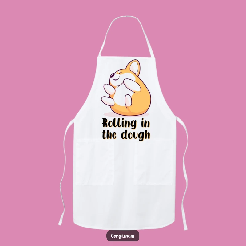 Funny Corgi Rolling Apron: Cook with Canine Comedy & Joy