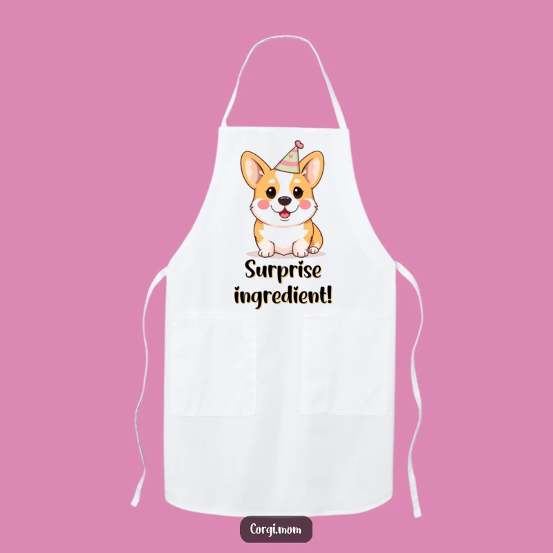 Funny Kawaii Corgi Apron: Surprised Party Chef Wear