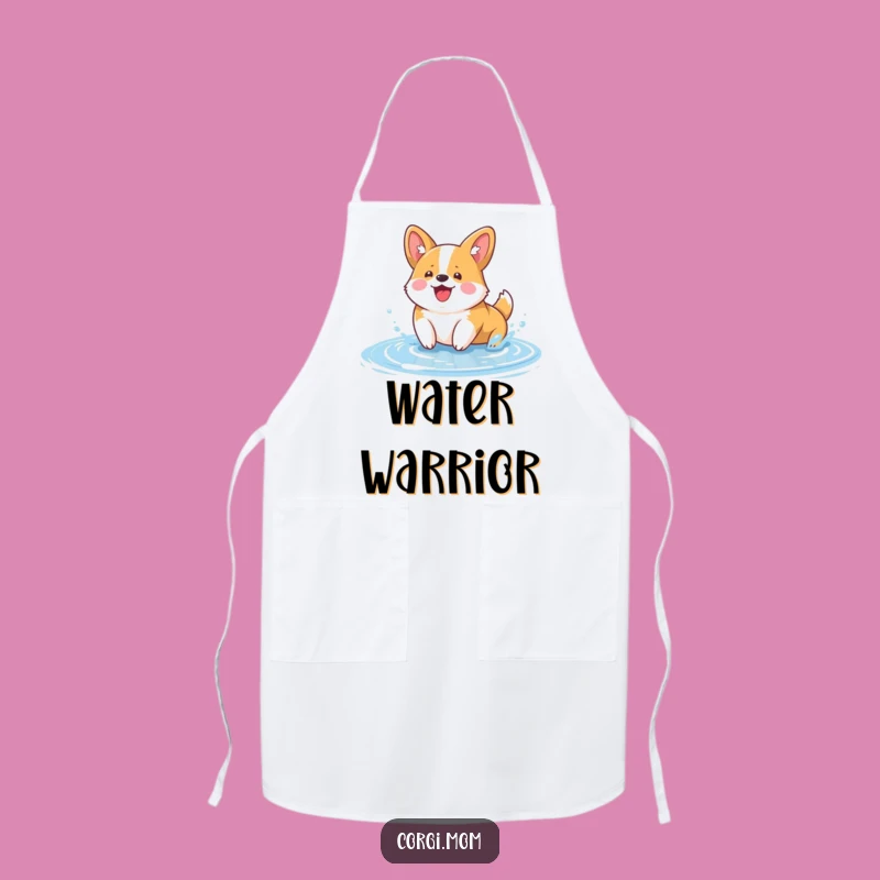 Funny Kawaii Corgi Apron: Cute Puddle Splash Kitchen Wear for Dog Lovers