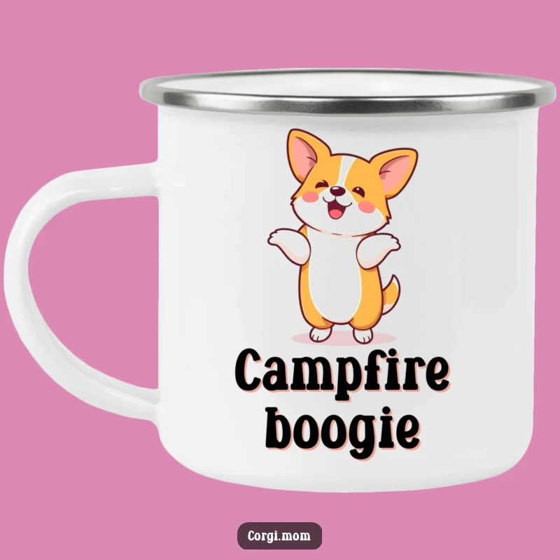 Funny Corgi Camping Mug: Silly Dance Moves, Outdoor Dog Dancer Gift