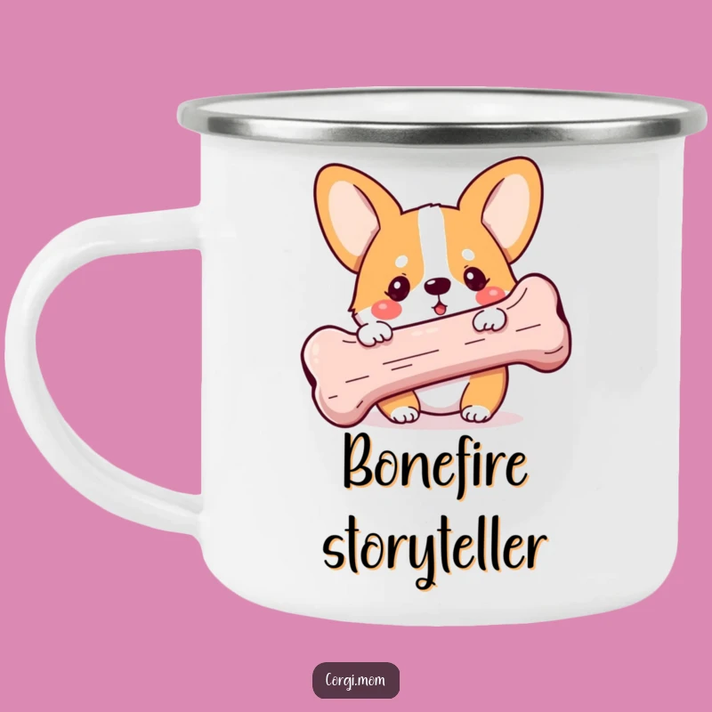 Funny Kawaii Corgi Camping Mug - Outdoor Adventure Bone Mug - Fun Gift