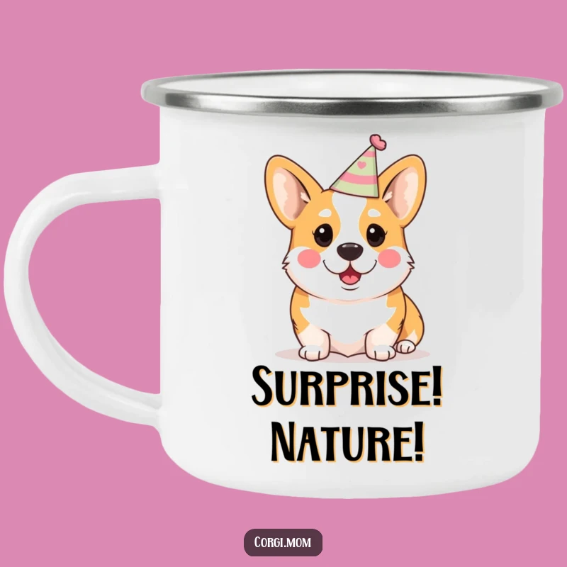 Funny Kawaii Corgi Camping Mug: Surprise Celebration Gift
