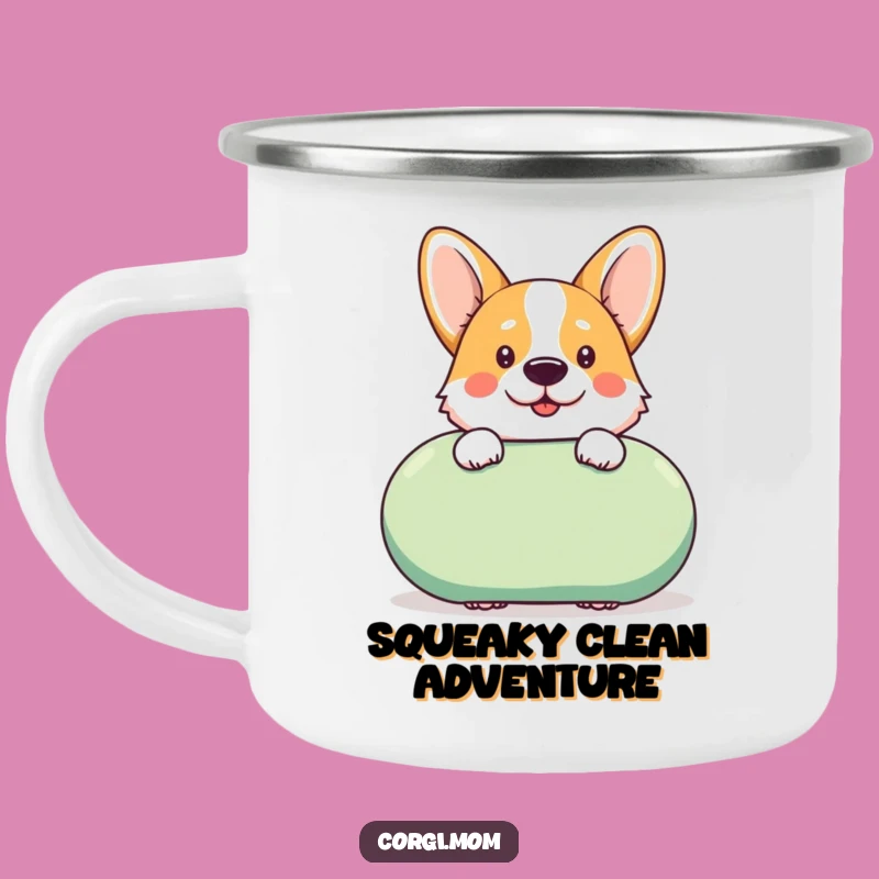 Funny Kawaii Corgi Toy Camping Mug, Adventure Ready