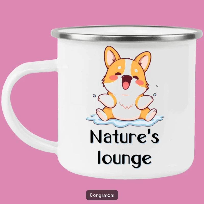 Funny Kawaii Corgi Sploot Camping Mug - Rugged & Humorous Dog Gift
