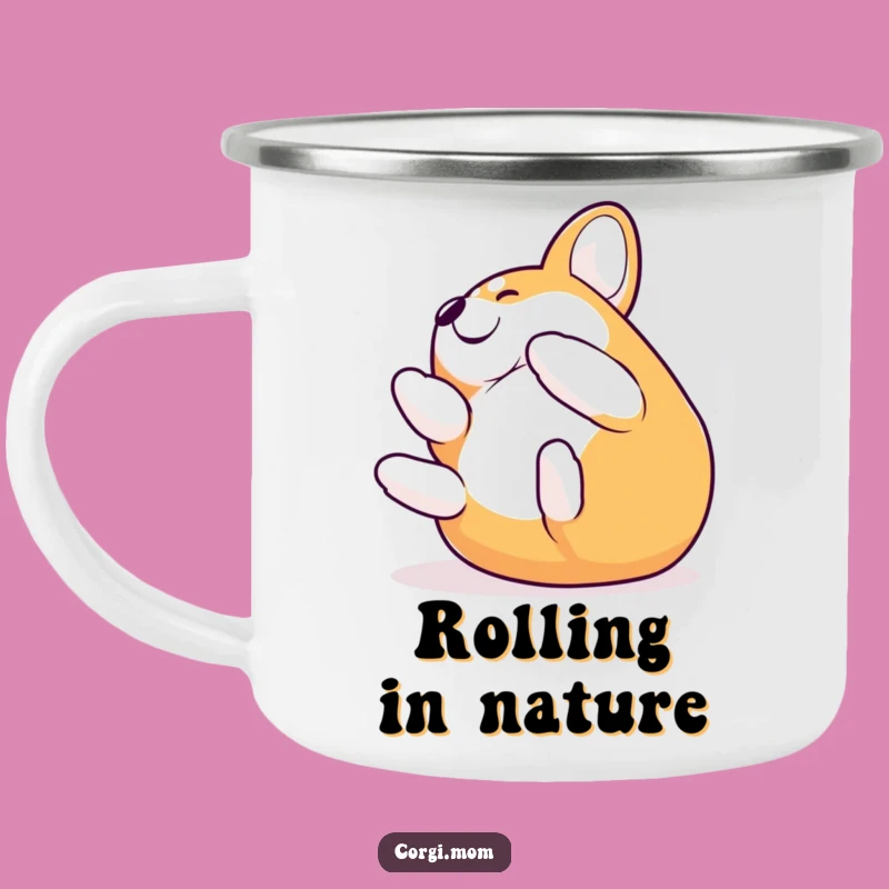Funny Corgi Rolling Camping Mug: Adventure Fuelled by Canine Joy
