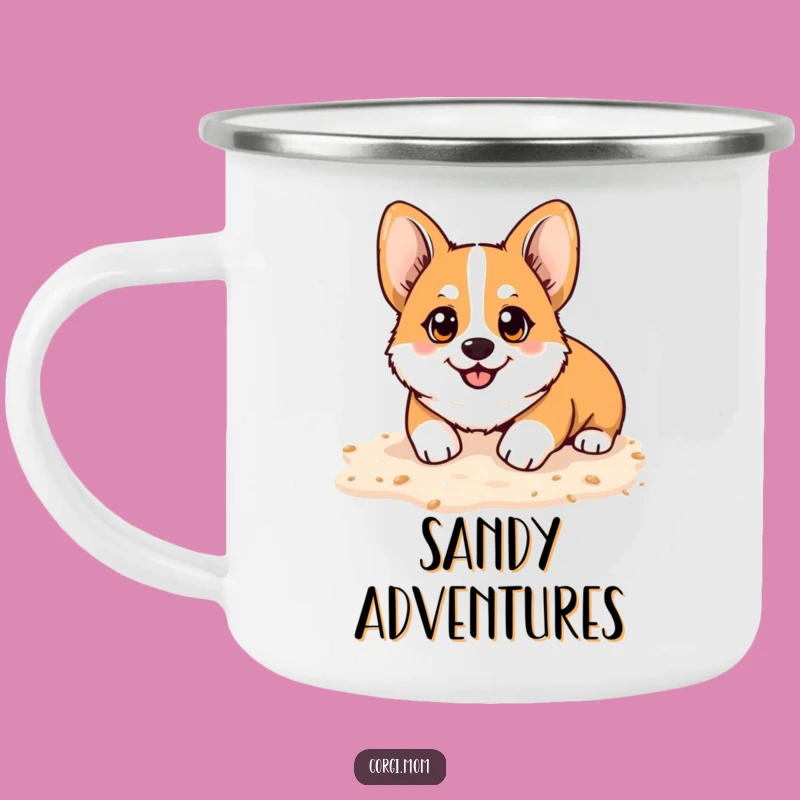 Funny Kawaii Corgi Beach Camp Mug - Happy Sand Digging Gift