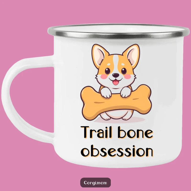 Funny Kawaii Corgi Bone Camping Mug: Outdoor Surprise Gift