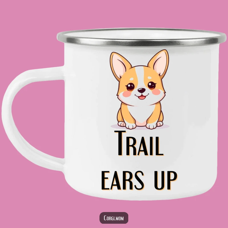Funny Kawaii Corgi Camping Mug: Alert & Happy Outdoor Adventure Mug