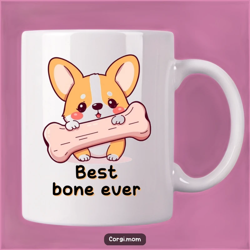 Funny Kawaii Corgi Bone Mug - Adorable Playful Corgi Gift