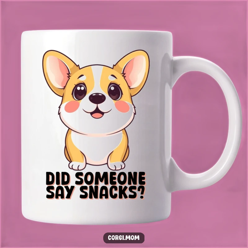 Funny Kawaii Corgi Eager Eyes Mug: Adorable Pup Gift