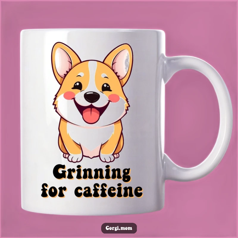 Funny Cheerful Corgi Mug: Hilarious Grin for Coffee Lovers!