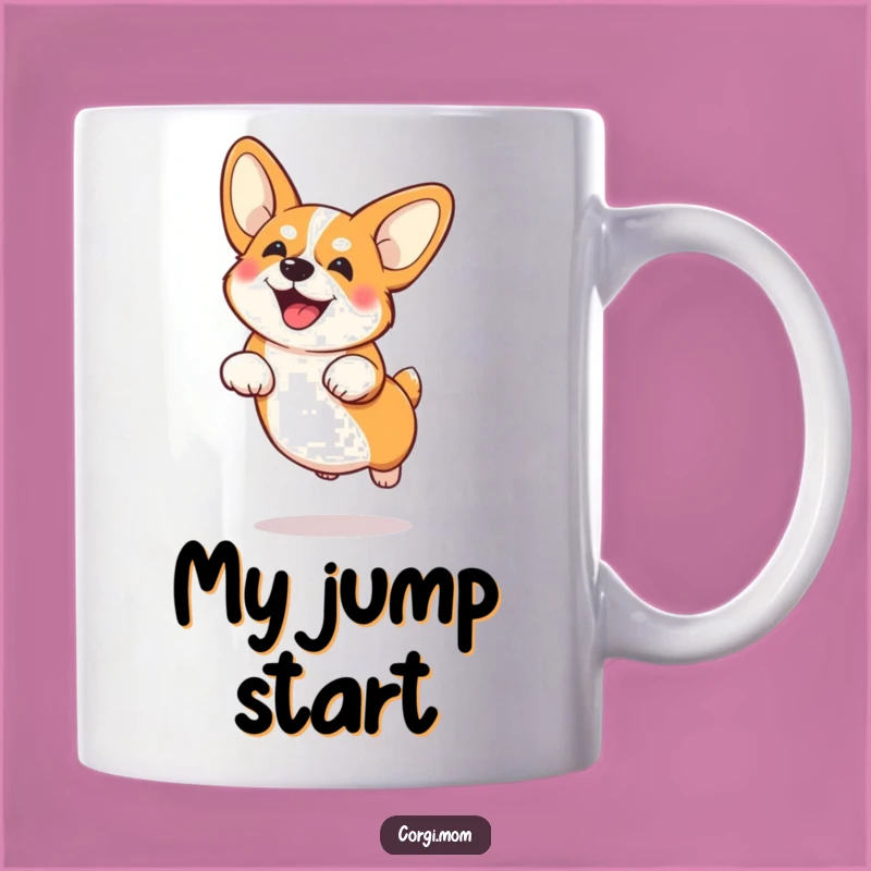 Funny Corgi Jumping Mug - Adorable Dog Lover Gift Idea