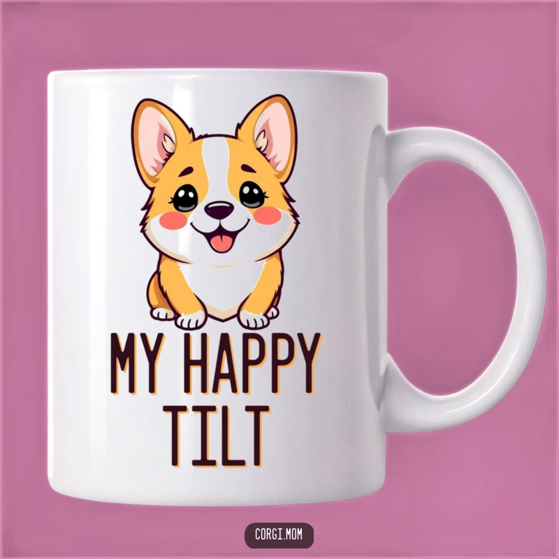 Funny Corgi Mug: Comical Head Tilt, Adorable Kawaii Dog Expression Gift