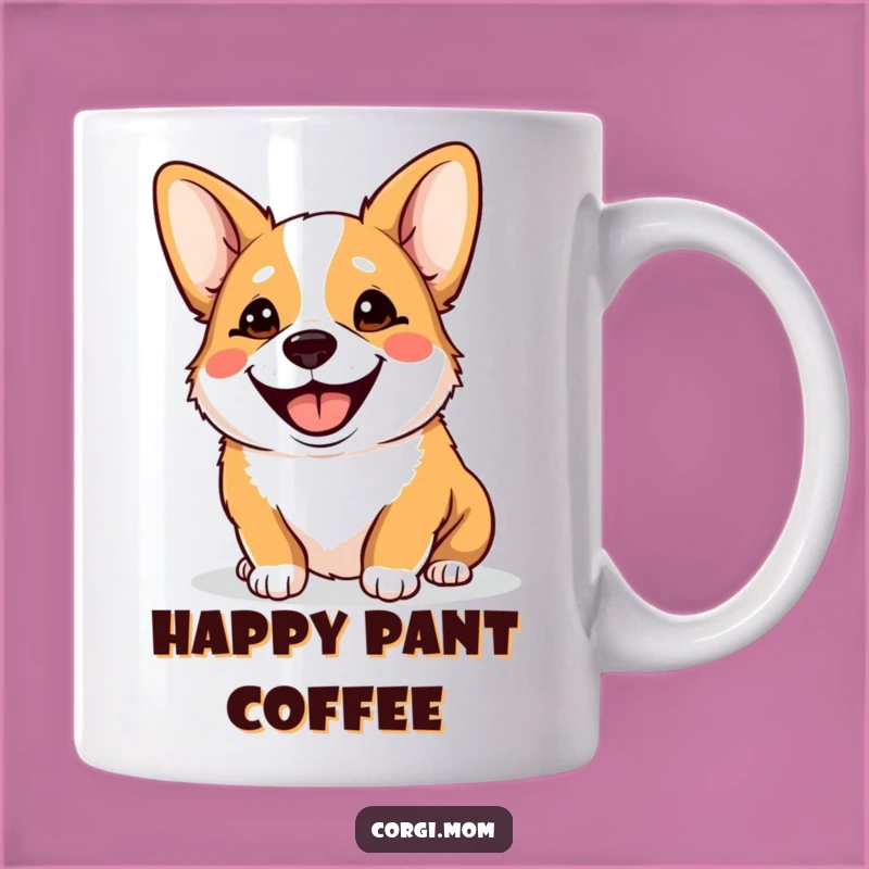 Funny Goofy Corgi Smile Mug: Happy Panting Corgi Lover Gift