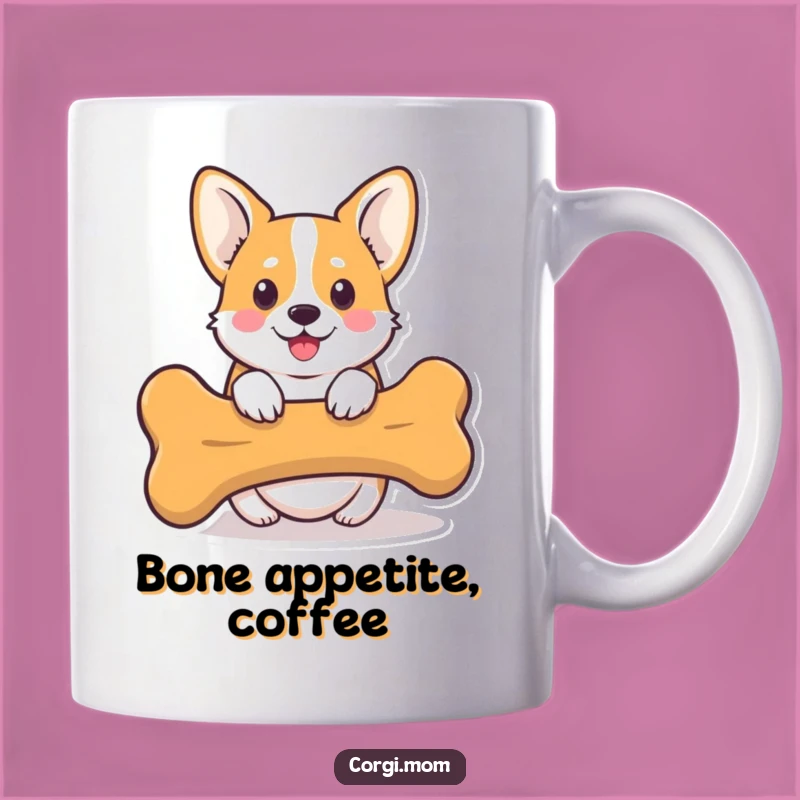 Funny Kawaii Corgi Bone Mug: Adorable Surprise Pup Gift