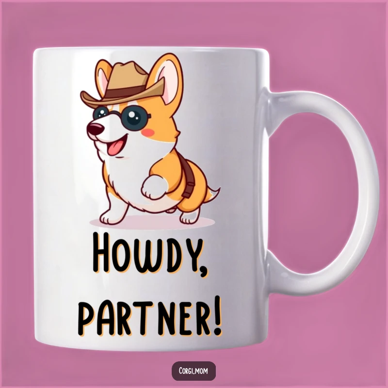 Funny Kawaii Corgi Cowboy Hat Mug - Proud Dog Lover Gift