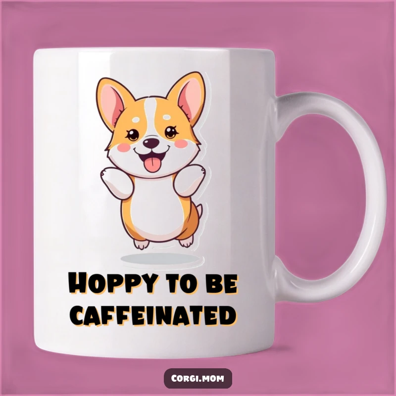 Funny Kawaii Corgi Hop Mug, A Leap of Joyful Fun