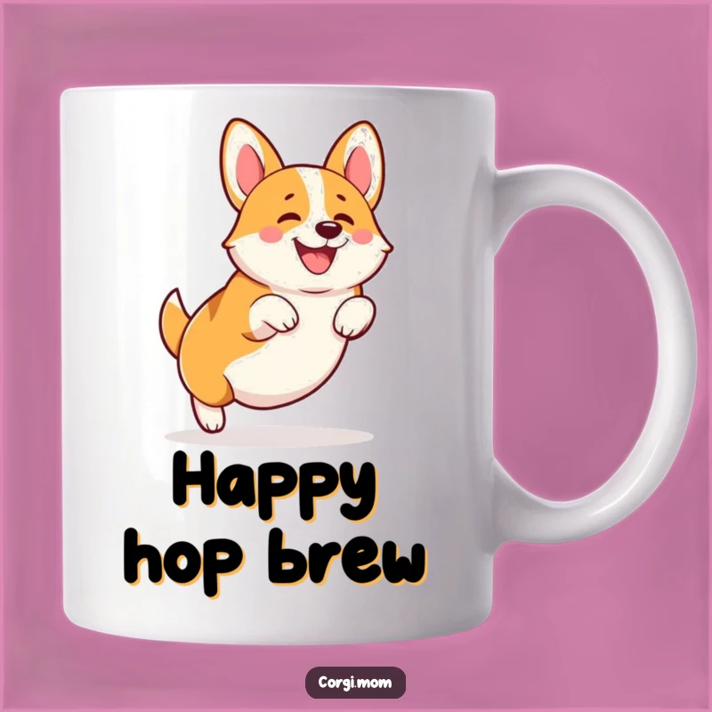Funny Kawaii Corgi Leap Mug - Happy Stubby Legs Corgi - Great Gift