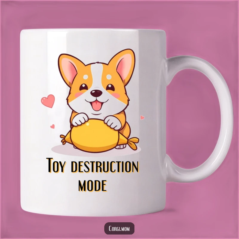Funny Kawaii Corgi Toy Pounce Mug: Playful Pup Gift