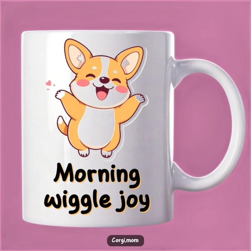 Funny Kawaii Corgi Wiggle Dance Mug - Joyful Dog Lover Gift
