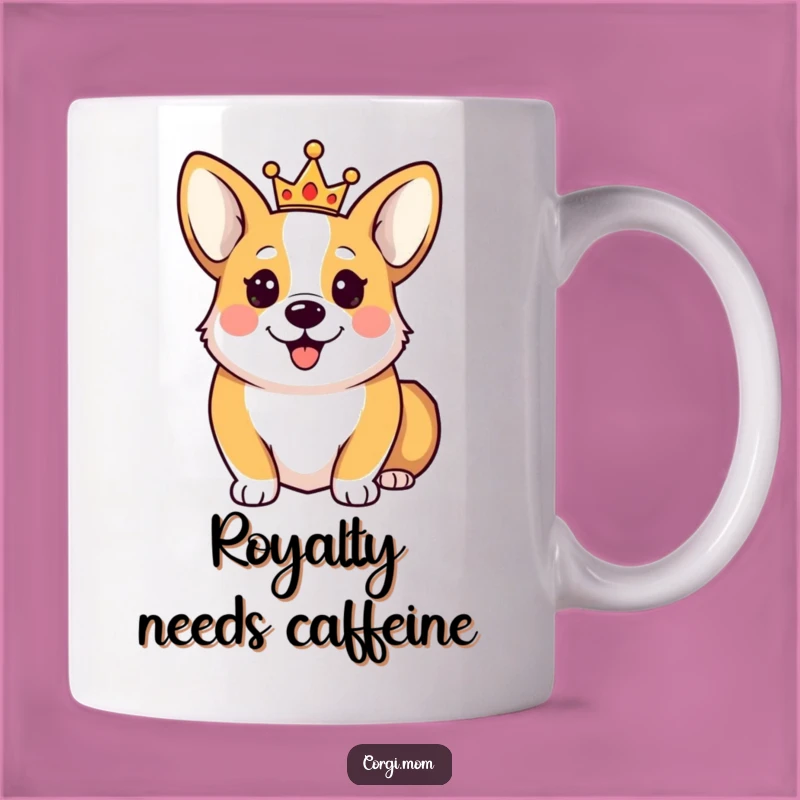 Funny Happy Corgi Crown Mug: Adorable Royal Pup Gift
