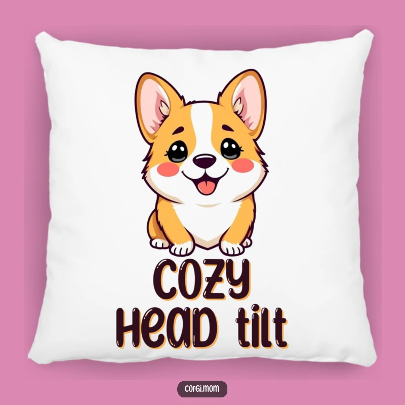 Funny Corgi Pillow: Comical Head Tilt, Comfy Kawaii Dog Decor