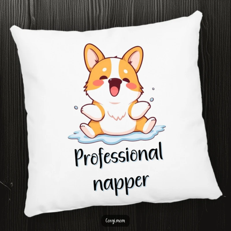 Funny Kawaii Corgi pillow featuring a cute dog caught mid-sploot, bringing comfort and laughter to any living space.