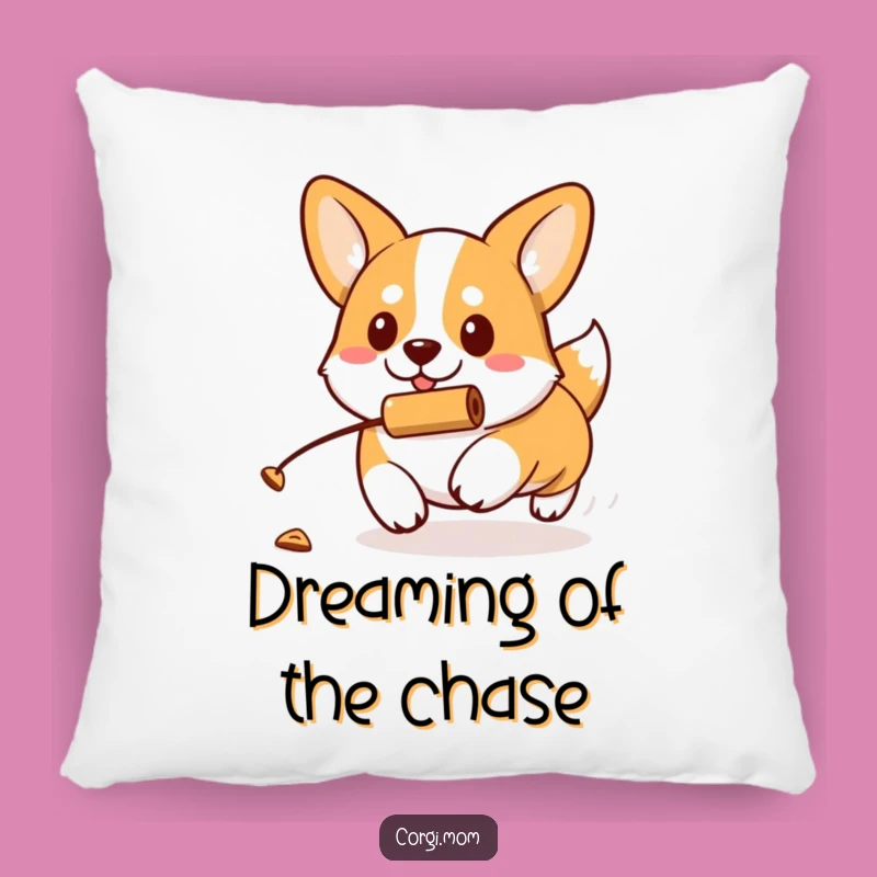 Funny Kawaii Corgi Treat Chase Pillow, Comfy & Focused