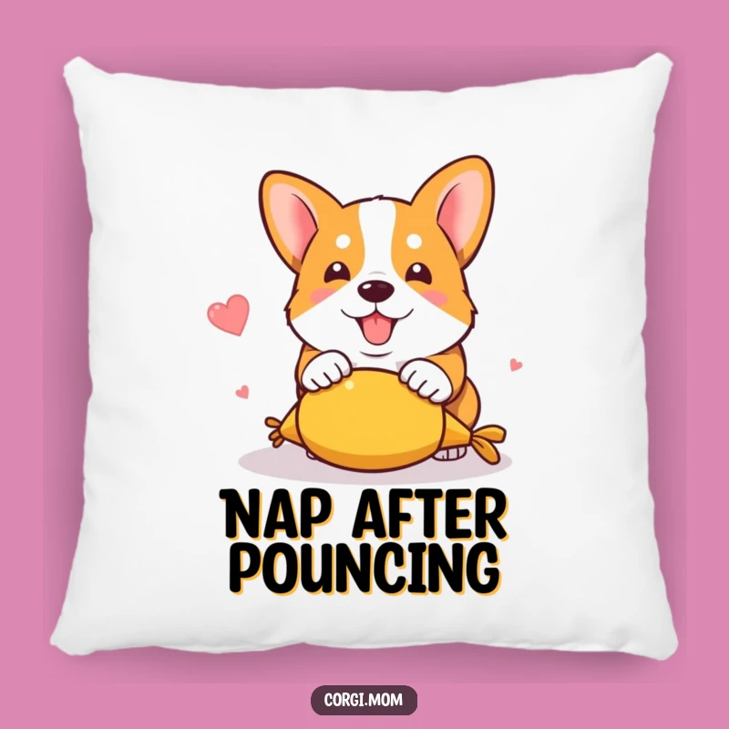 Funny Kawaii Corgi Pounce Pillow: Cozy Playful Pup Decor Gift