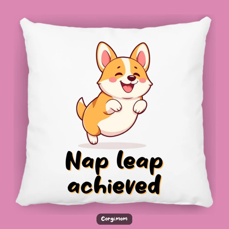 Funny Kawaii Corgi Leap Pillow - Cozy Joyful Cushion - Gift Idea