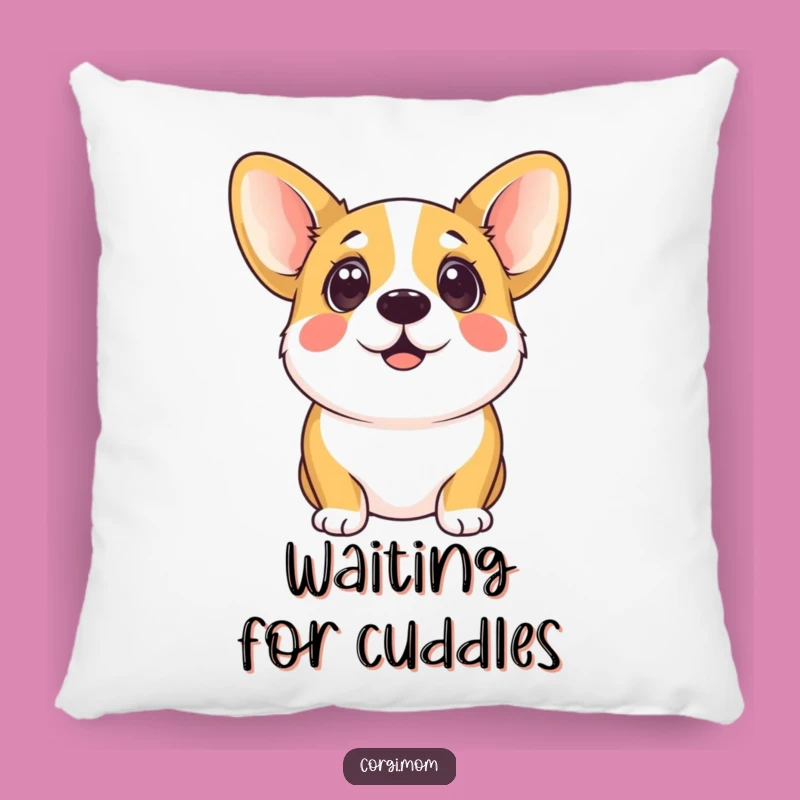 Funny Kawaii Corgi Eager Eyes Pillow: Cozy Pup Decor Gift