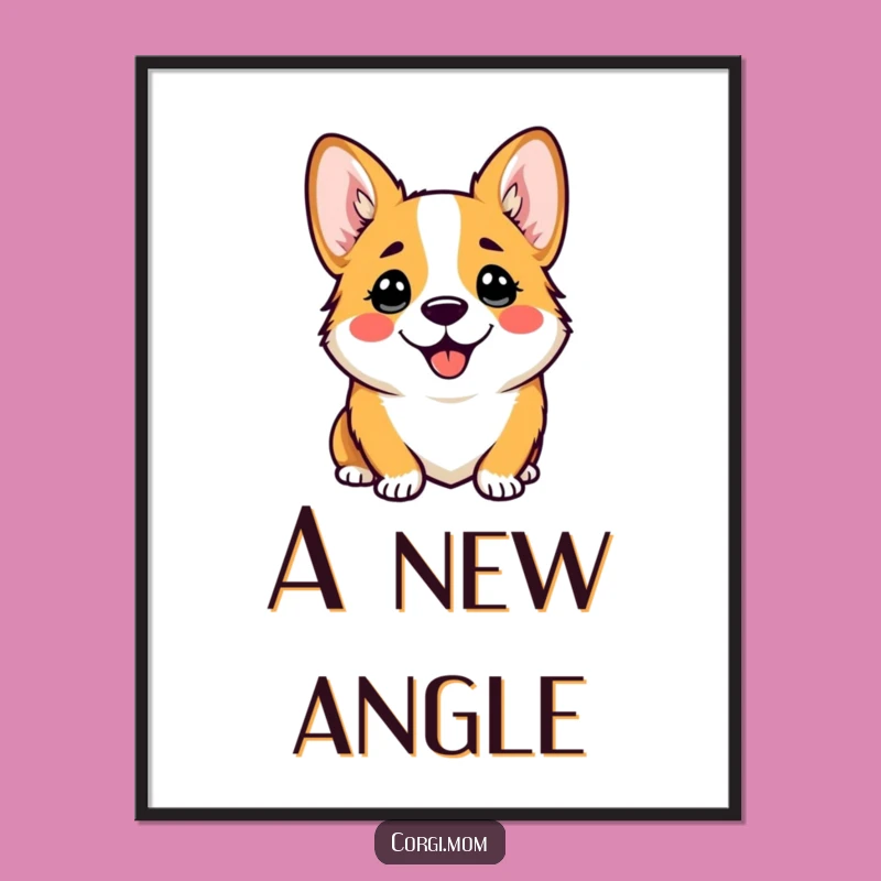 Funny Corgi Digital Art: Comical Head Tilt, Instant Kawaii Dog Download