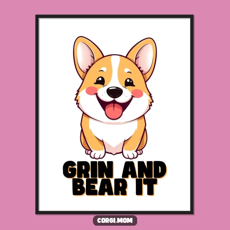 Funny Cheerful Corgi Digital Art: Instant Hilarious Wall Decor!