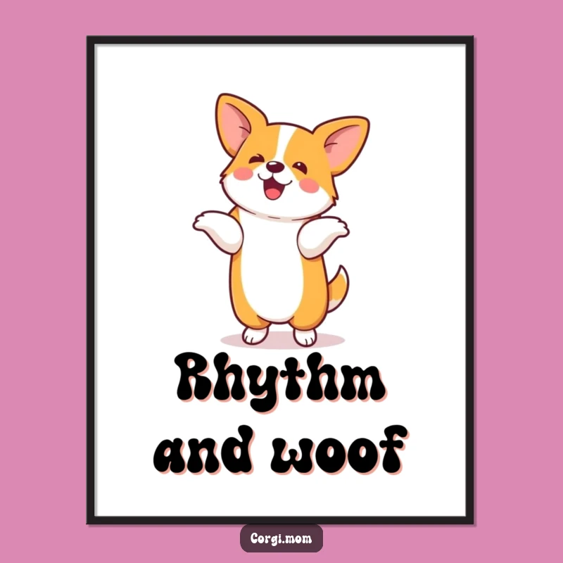 Funny Corgi Digital Art: Silly Dance Moves, Instant Kawaii Dog Download