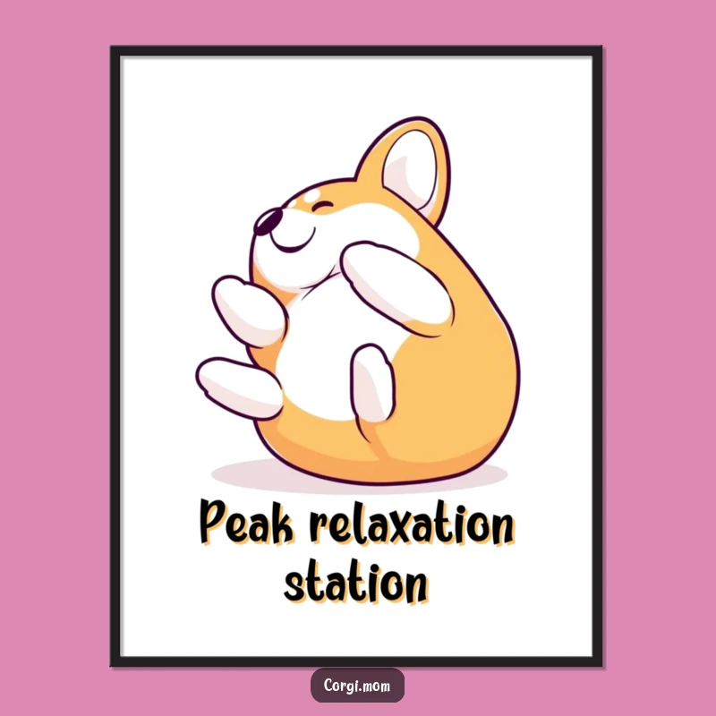 Funny Corgi Rolling Digital Art: Instant Download of Pure Joy