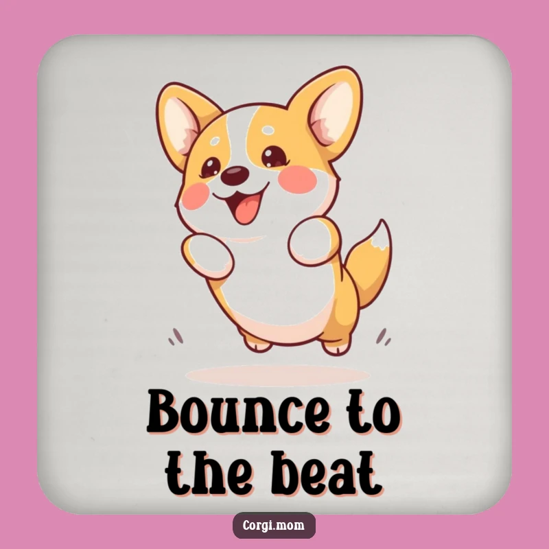 Funny Kawaii Corgi Coaster: Enthusiastic Jump Drink Protection Gift