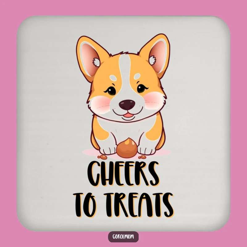Funny Corgi Treat Coaster - Protect Surfaces with Focus!