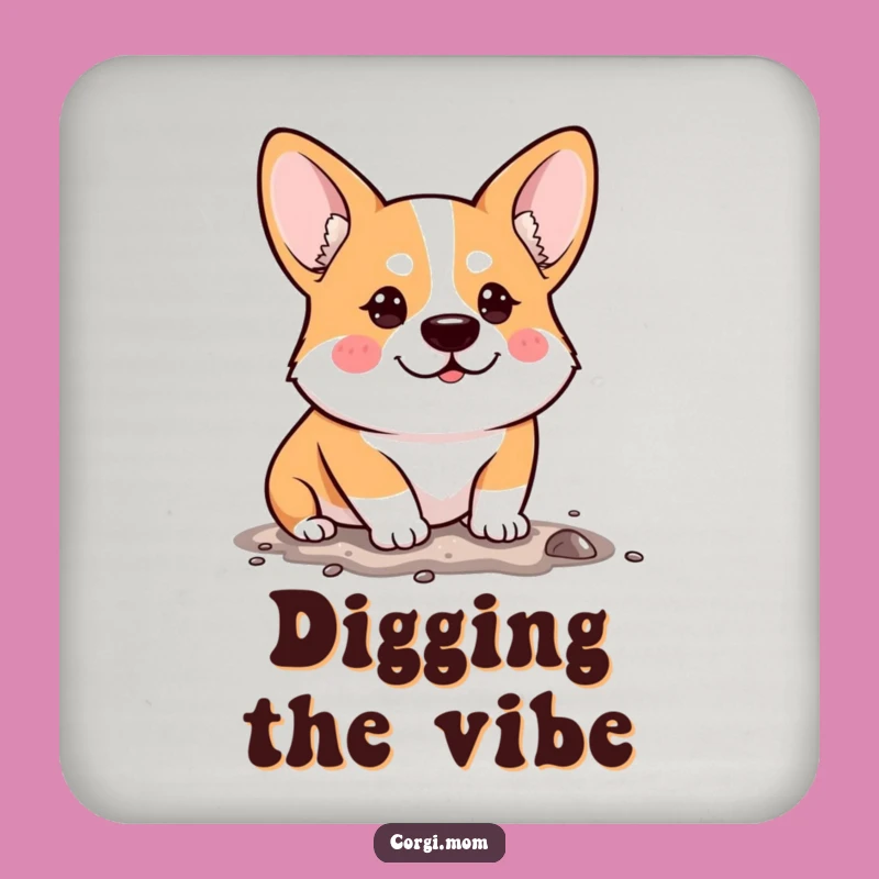 Funny Determined Corgi Drink Coasters: Protect Surfaces with Hilarious Grit!