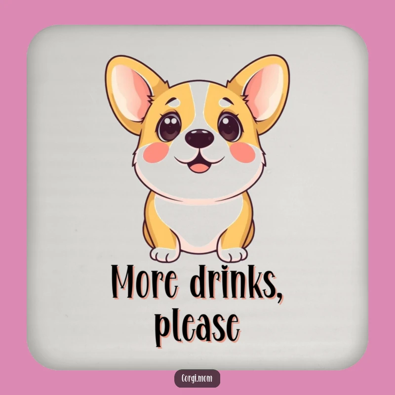 Funny Kawaii Corgi Eager Eyes Coaster: Protect Surfaces Gift
