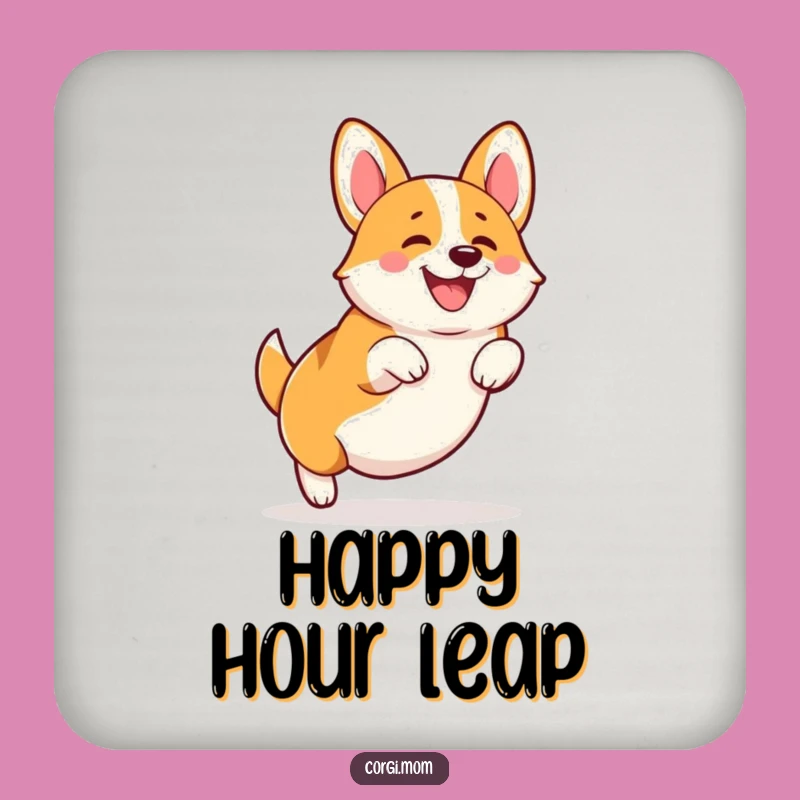 Funny Kawaii Corgi Leap Coaster - Protect Surfaces with Happy Art