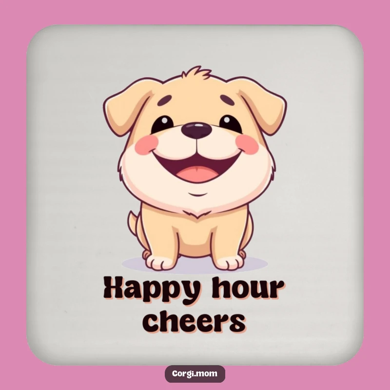 Funny Squat Dog Grin Coasters: Protect Surfaces Happily!