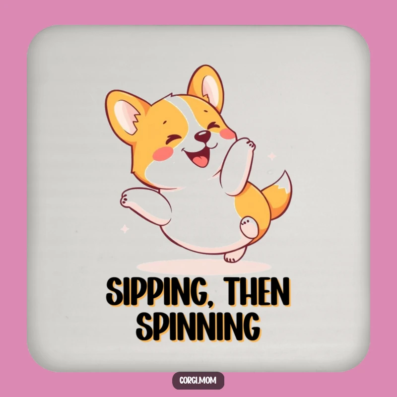 Funny Kawaii Corgi Tumble Coaster Set - Joyful Pup Drink Gift