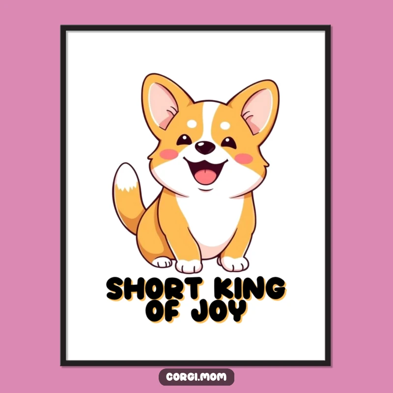 Funny Corgi Poster Print: Gleeful Dog Art for Your Wall