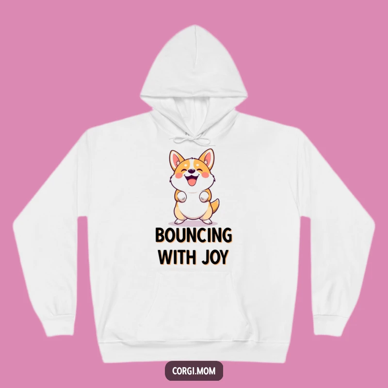 Funny Corgi Bounce Hoodie: Joyful Squatting for Cozy Humor