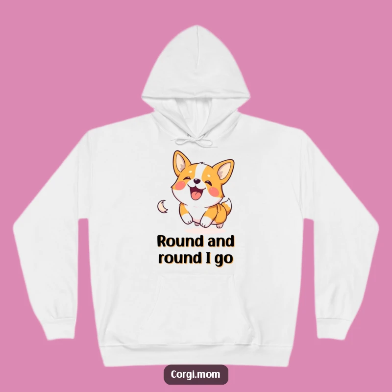 Cozy Funny Corgi Tail Chase Hoodie - Hilarious Dog Lover Apparel