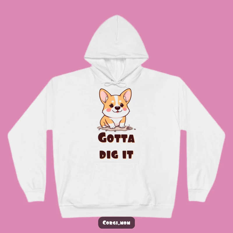 Cozy Funny Determined Corgi Hoodie: Snuggle Up with Hilarious Grit!